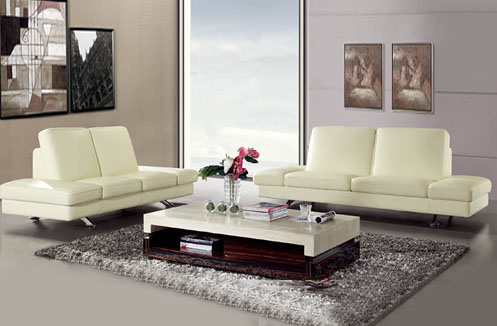 Bộ ghế sofa phòng khách hiện đại trắng tinh khôi
