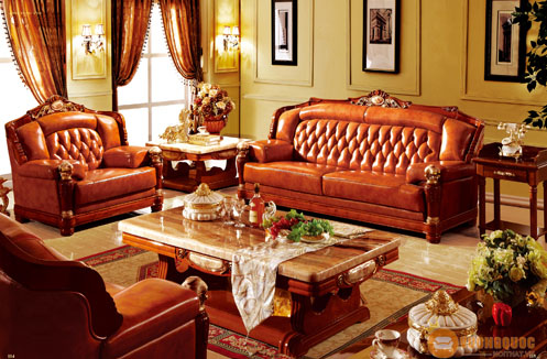 Bộ sofa phòng khách cổ điển kiểu quý phái hiện đại