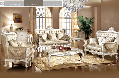 Sofa phòng khách hoàng gia màu da quý phái