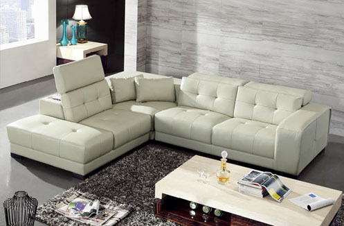 Sofa phòng khách sắc kem kiểu dáng hiện đại