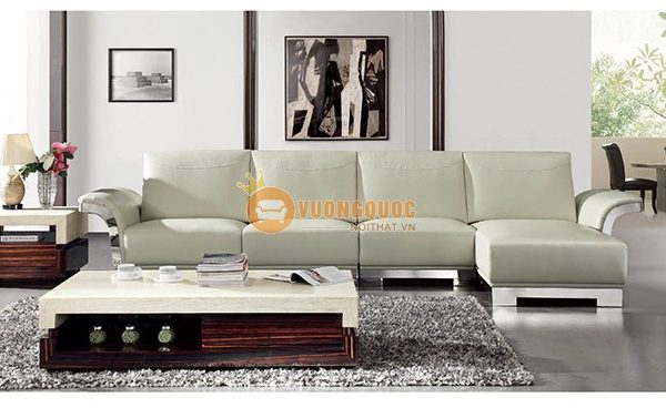 Bộ ghế sofa phòng khách nhập khẩu sắc trắng cao cấp