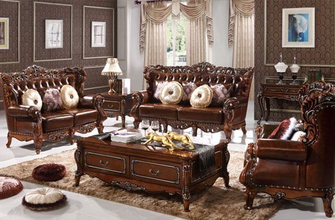 Sofa phòng khách gỗ sồi cổ điển quý tộc kiểu dáng sang trọng
