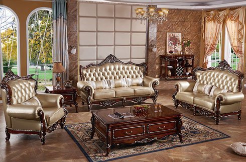 Bộ sofa phong cách Châu Âu làm từ gỗ sồi cao cấp
