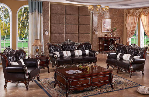Bộ sofa phòng khách cổ điển phong cách Châu Âu, sang trọng