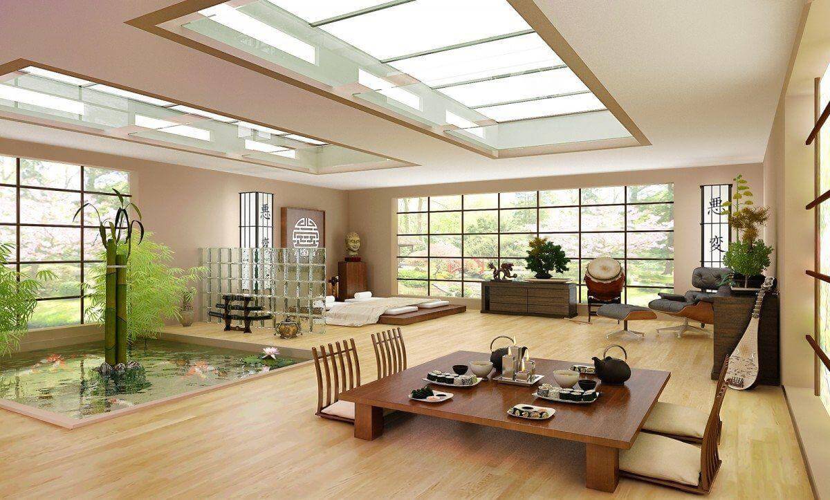 Thiết kế nội thất phòng khách kiểu Nhật