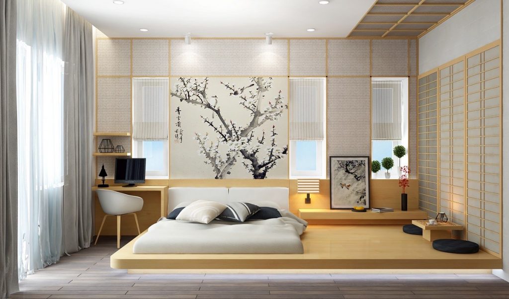 Thiết kế nội thất phòng ngủ kiểu Nhật