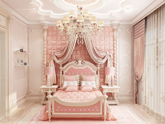 GIẢI ĐÁP: Giường công chúa màu hồng cho bé gái có giá bao nhiêu ?
