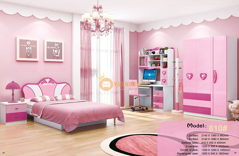 Mẫu giường đẹp cho bé gái màu hồng có giá bao nhiêu?