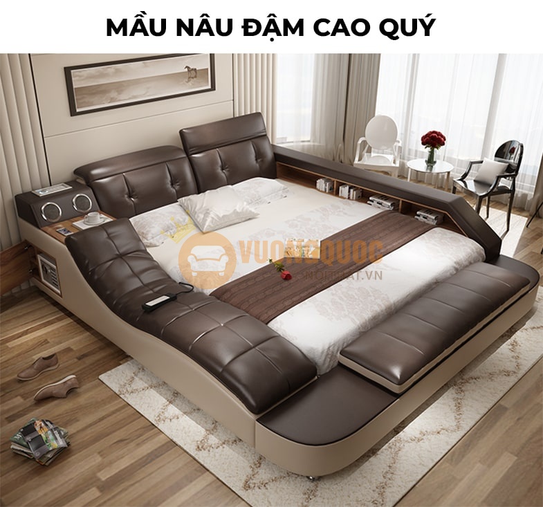 Thiết kế giường ngủ đơn giản nhưng được tích hợp vô cùng nhiều chức năng 