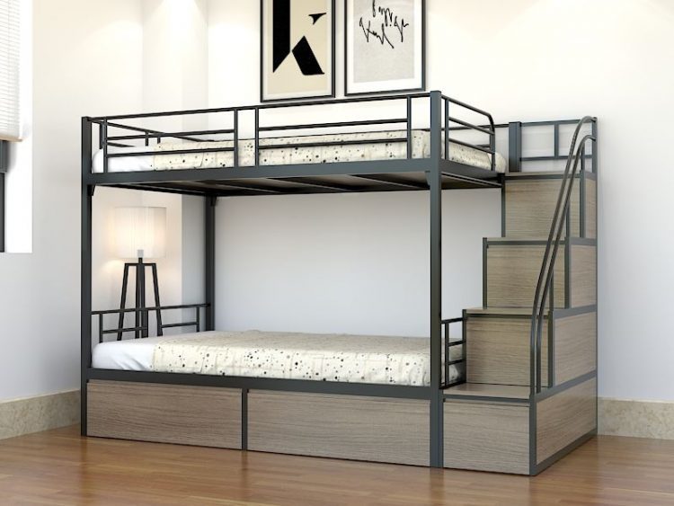 Thiết kế giường tầng đơn giản bằng sắt 