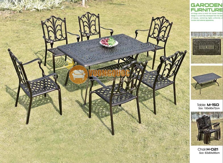 Giá bộ bàn 6 ghế sân vườn này bao nhiêu?