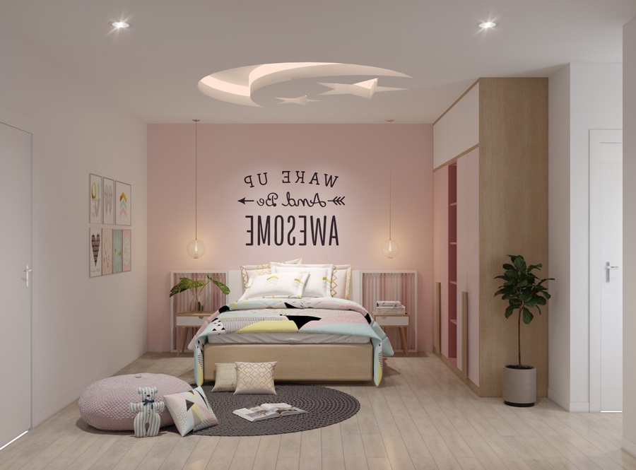 Trang trí phòng ngủ nhỏ cho nữ đơn giản mà đẹp cho bé gái 12 tuổi