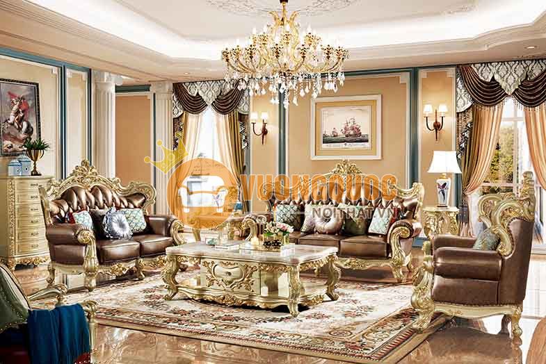 Sofa hoàng gia tân cổ điển - nội thất phòng khách ấn tượng