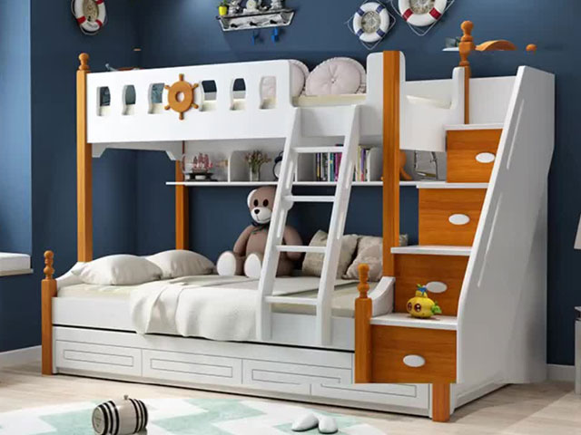 Thiết kế giường ngủ bằng gỗ với kích thước 1m2x1m8