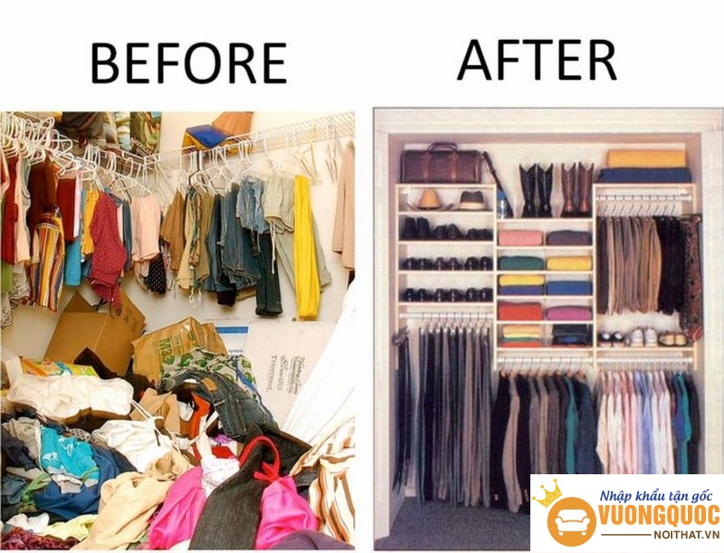Cách tiết kiệm không gian tủ quần áo cực hiệu quả