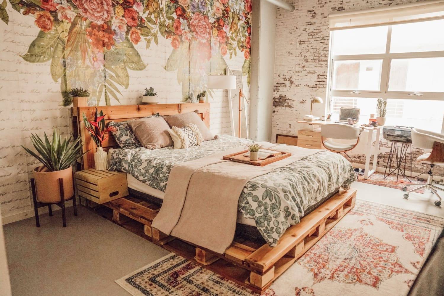 Giường ngủ pallet phong cách vintage 