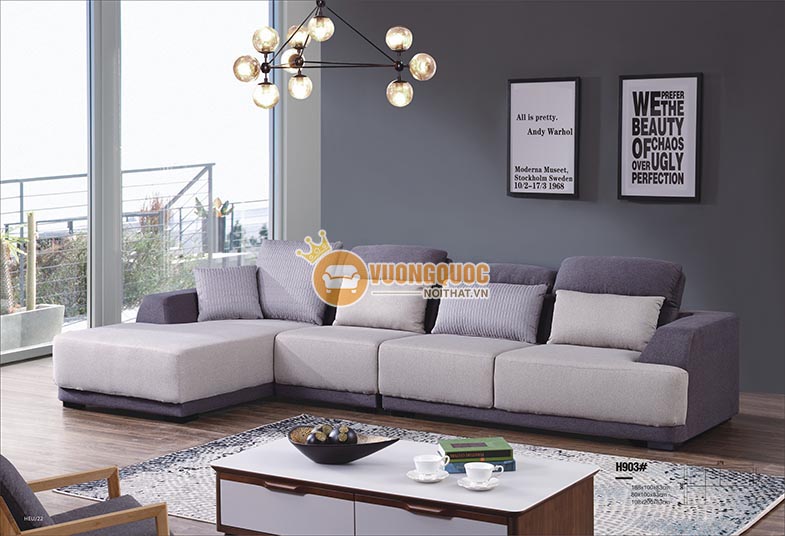 Sofa phòng khách bằng nỉ hiện đại 