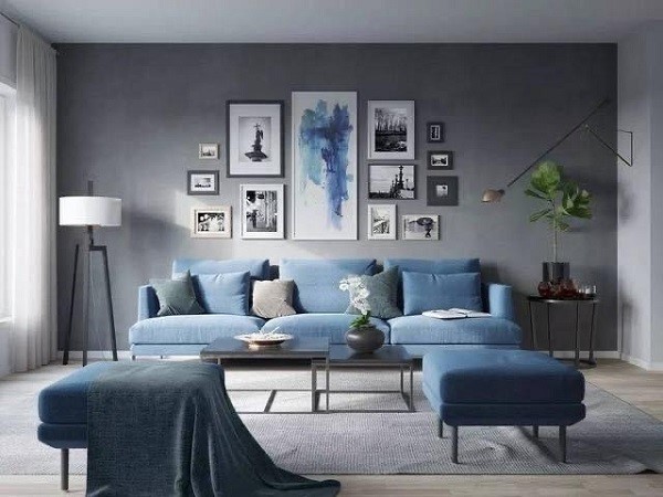Bộ bàn ghế sofa màu xanh dương cao cấp 